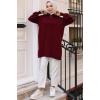 11043-10 Triko Tunik Bordo