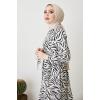 401 Zebra Desen Elbise Siyah