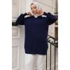 11035-59 Fitilli Triko Tunik Lacivert