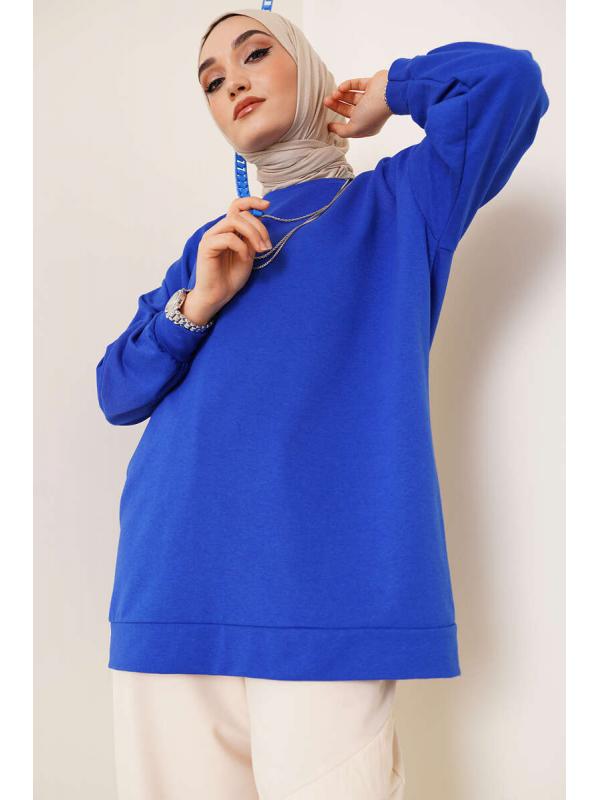 2983 Tunik Sweat Saks Mavisi