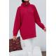 10029 Raglan Kol İçi Şardonlu Tesetür Sweatshirt Bordo