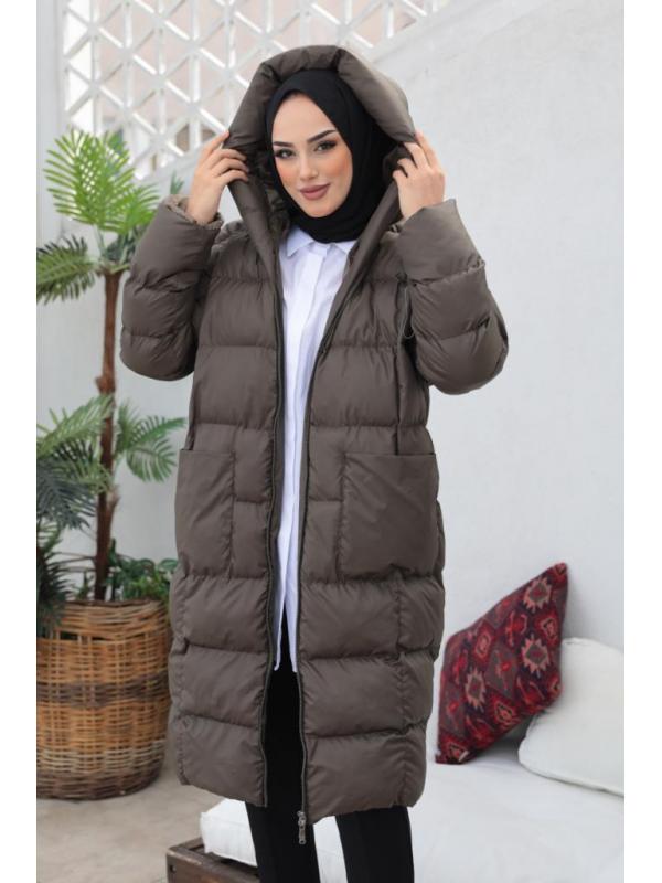 2255 Oversize Şişme Mont Koyu Haki