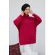 10029 Raglan Kol İçi Şardonlu Tesetür Sweatshirt Bordo