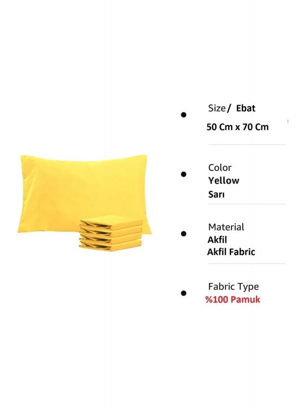 %100 Pamuklu 50x70 Yastık Kılıfı Pillow Case 4lü Paket