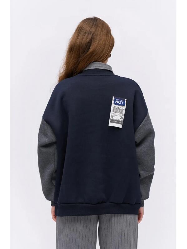 Keçe Baskı Detaylı Sweatshirt Lacivert