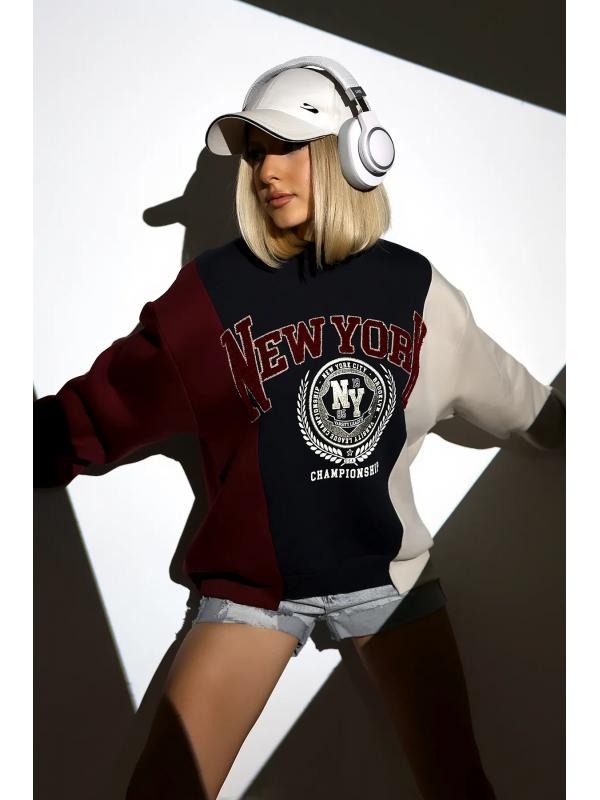 NY Baskılı Unısex Sweatshirt