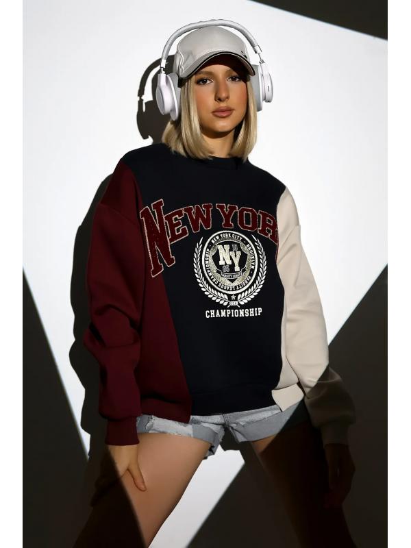 NY Baskılı Unısex Sweatshirt