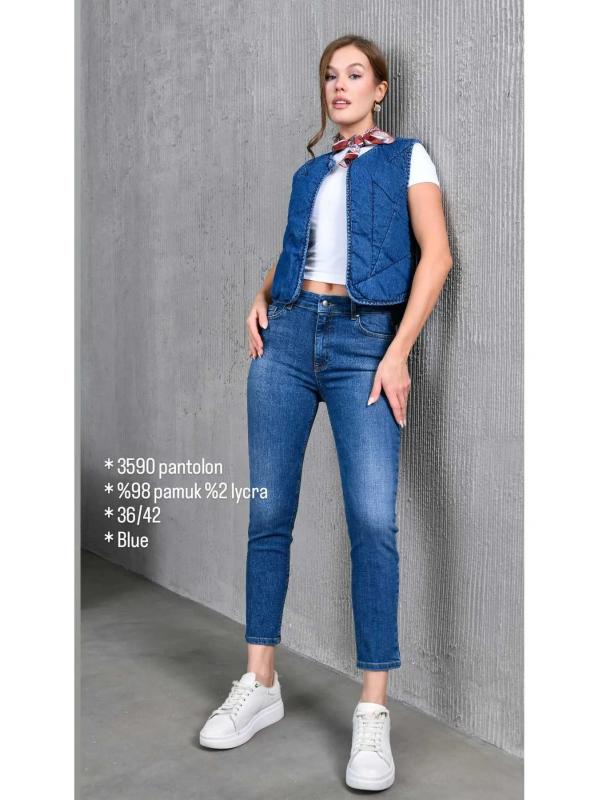 Dar Paça Yüksek Bel Bilek Boy Denim Pantolon