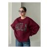 Bordo Hola Baskılı Sweatshirt