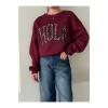 Bordo Hola Baskılı Sweatshirt