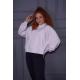 Starinci KAdın Oversize Bisiklet Yaka Crop Sweatshirt Gri