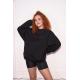 Starinci Kadın Siyah Oversize Polarlı Sweatshirt