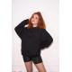 Starinci Kadın Siyah Oversize Polarlı Sweatshirt