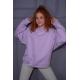 Starinci Kadın Bisiklet Yaka Oversize Sweatshirt Mor İçi Polarlı