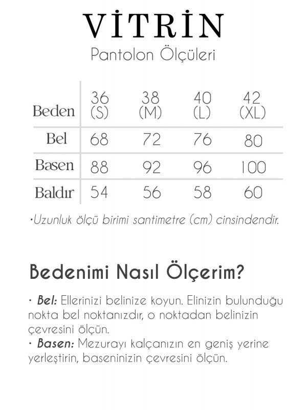 Ekose Desen Yüksek Bel Pantolon