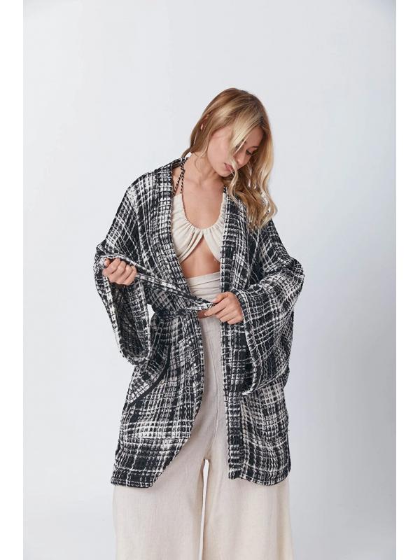 Ekose Waffle Kimono