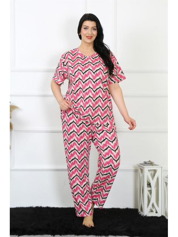 Akbeniz Kadın 5XL-6XL-7XL-8XL Büyük Beden Kısa Kol Pijama Takım 75009