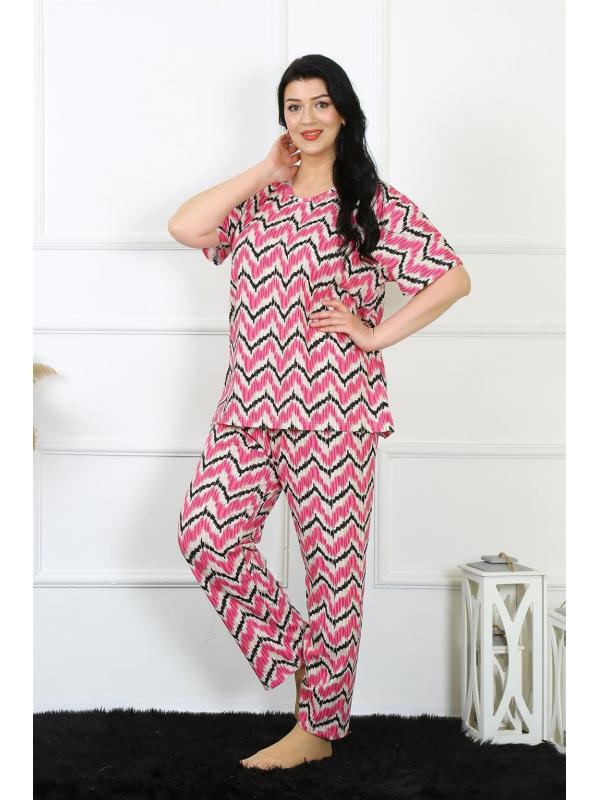 Akbeniz Kadın 5XL-6XL-7XL-8XL Büyük Beden Kısa Kol Pijama Takım 75009