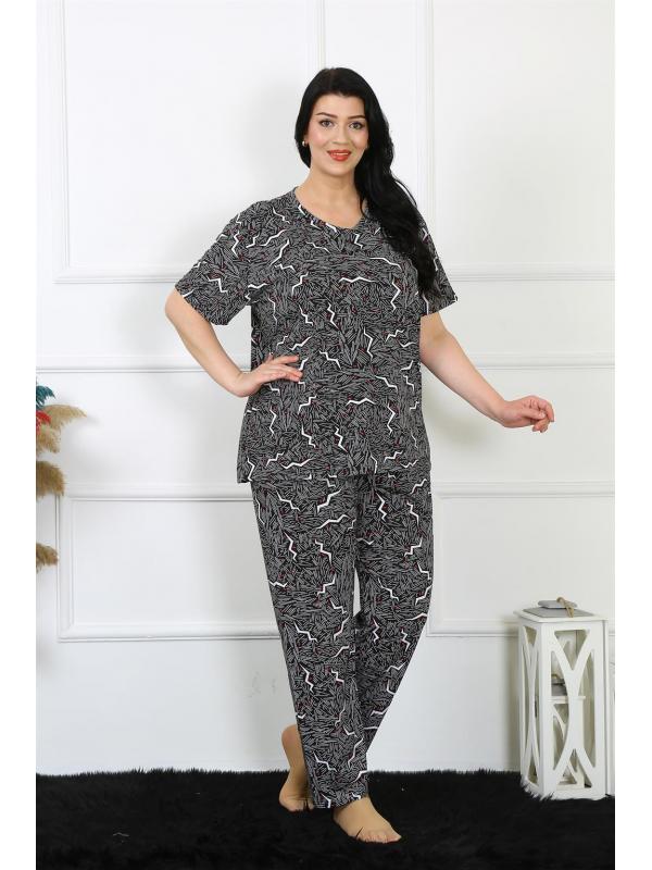 Akbeniz Kadın 5XL-6XL-7XL-8XL Büyük Beden Kısa Kol Pijama Takım 75011