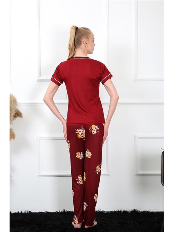 Akbeniz Kadın Bordo Kısa Kol Pijama Takım 20388