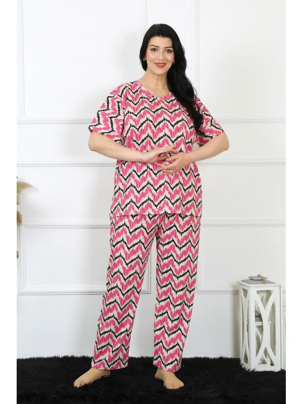 Akbeniz Kadın 5XL-6XL-7XL-8XL Büyük Beden Kısa Kol Pijama Takım 75009