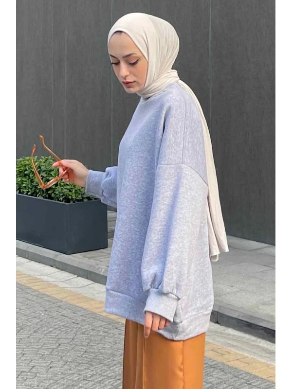 Bisiklet Yaka Oversize Sweat