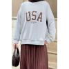 Usa Baskı Detaylı Sweatshirt