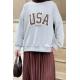 Usa Baskı Detaylı Sweatshirt