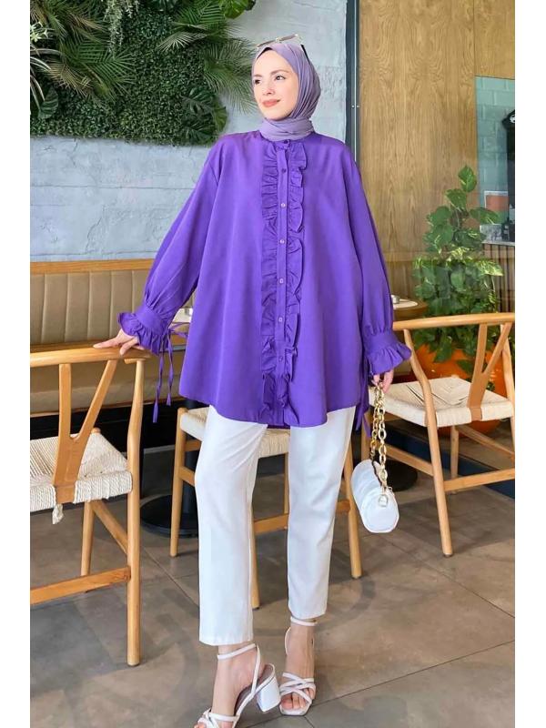 Oversize Flores Fırfırlı Tunik