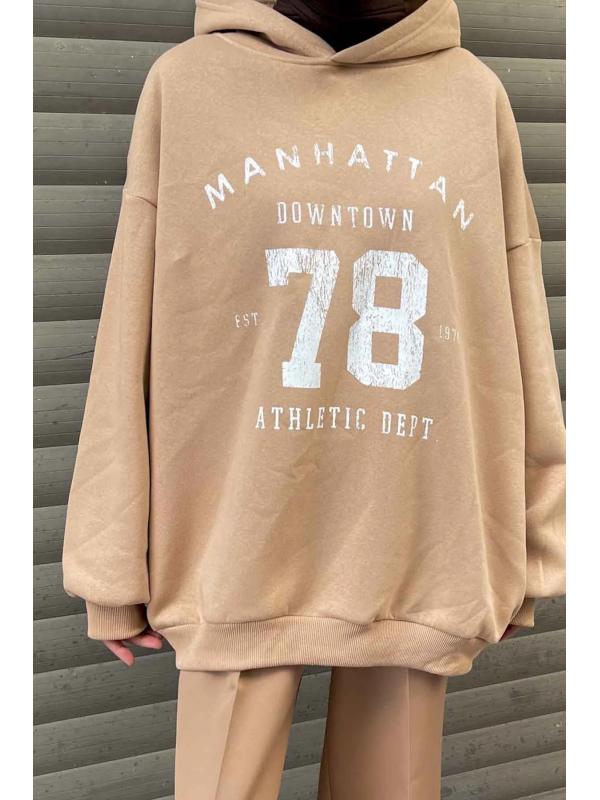 Manhattan Baskılı 3 İplik Sweatshirt