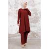 Seyal Tunik Pantolon Bürümcük Takım 1252 - Bordo