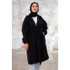 Esilay Kuşaklı Oversize Kap 1244 - Siyah