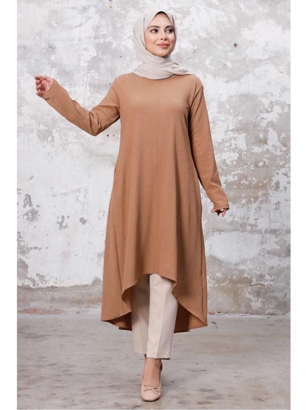 Asimetrik Kesim Tunik 1253 - Vizon