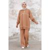 Nurel Tunik Pantolon İkili Triko Takım 1238 - Vizon