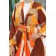 Karışık Renkli Kimono Pantolon İkili Takım 1109 - Kahve