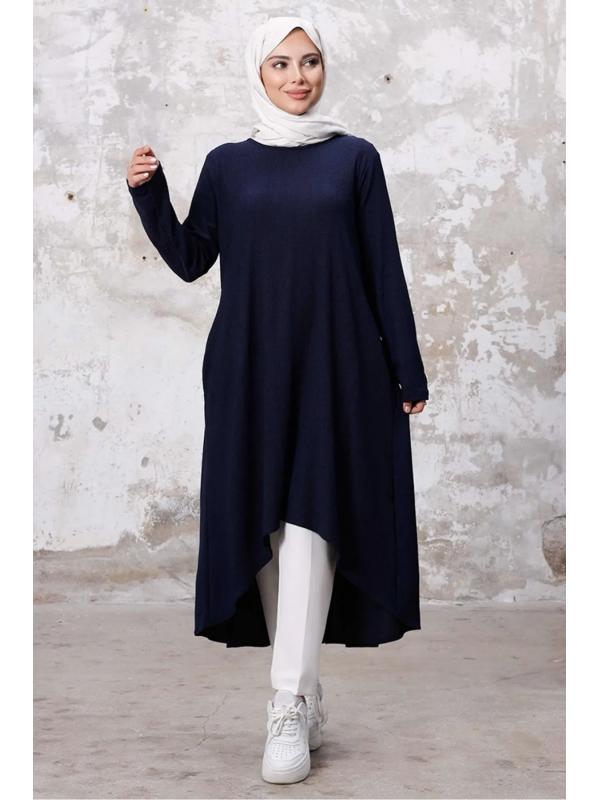 Asimetrik Kesim Tunik 1253 - Lacivert