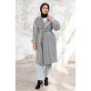 Esilay Kuşaklı Oversize Kap 1244 - Beyaz