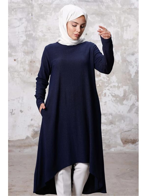 Asimetrik Kesim Tunik 1253 - Lacivert