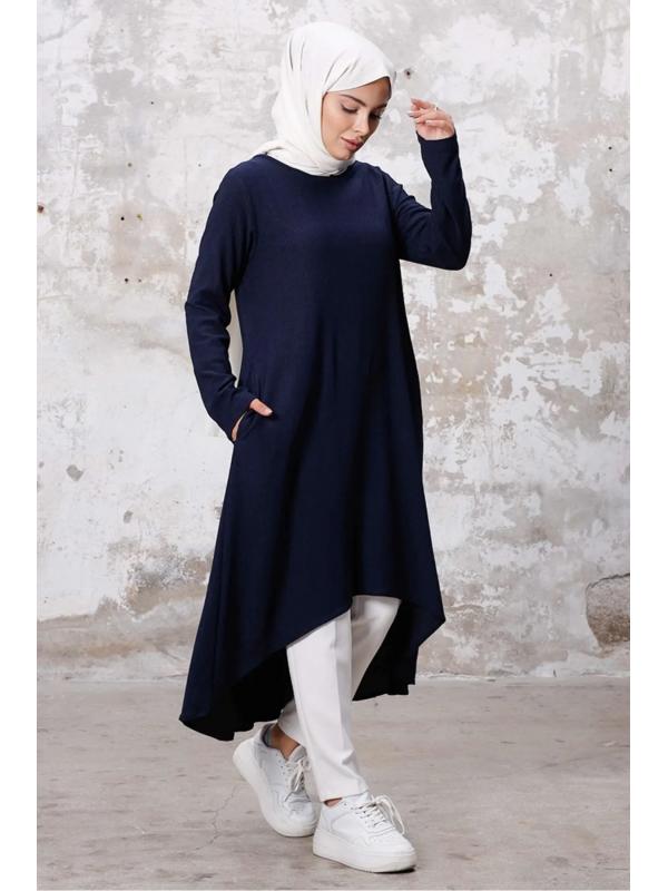 Asimetrik Kesim Tunik 1253 - Lacivert