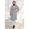 Esilay Kuşaklı Oversize Kap 1244 - Beyaz