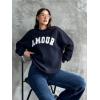 Amour Nakışlı Unisex Lacivert Sweatshirt