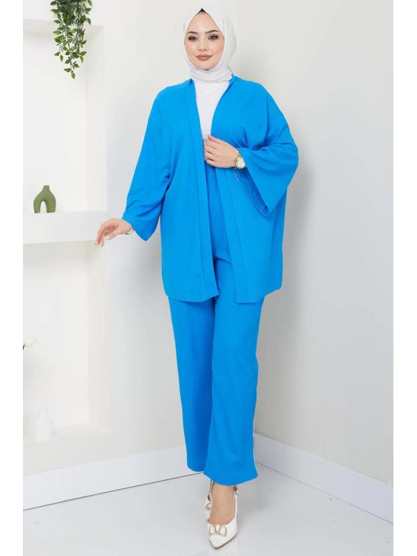 Kimono Pantolon Takım Mavi HM2434