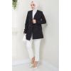 Düğmeli Blazer Ceket Siyah HM2433