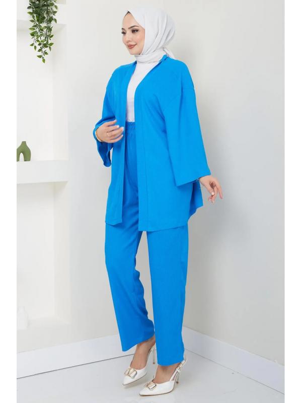 Kimono Pantolon Takım Mavi HM2434