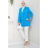 Düğmeli Blazer Ceket Mavi HM2433