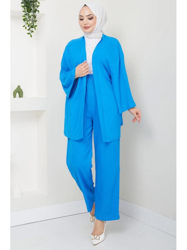 Kimono Pantolon Takım Mavi HM2434