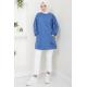 Torba Cepli Bisiklet Yakalı Sweatshirt Tunik İndigo HM2509