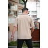 Fitilli Yarım Fermuar Oversize T-shirt - Bej