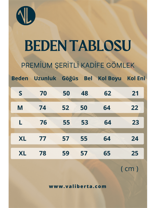 Premium Şeritli Kadife Gömlek - Bej