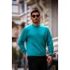 Bisiklet Yaka Basic Sweatshirt - Mavi